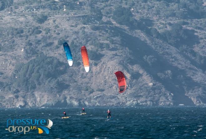Race from Golden Gate Bridge downhill to the SF/ Oakland Bay Bridge - 2015 Ronstan Bridge © pressure-drop.us